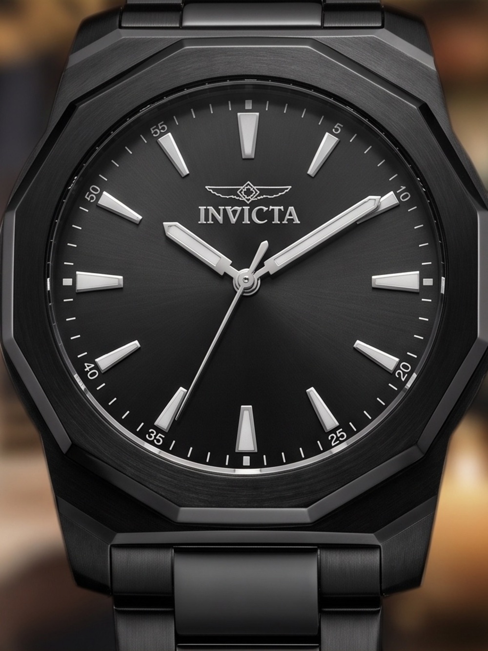 Invicta Black on Black Ion-Plated Stainless Steel Bracelet Watch - Picture 4 of 9